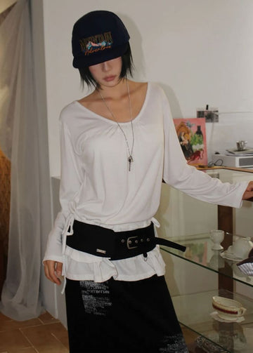 SHIRRING LAYER LONGSLEEVE